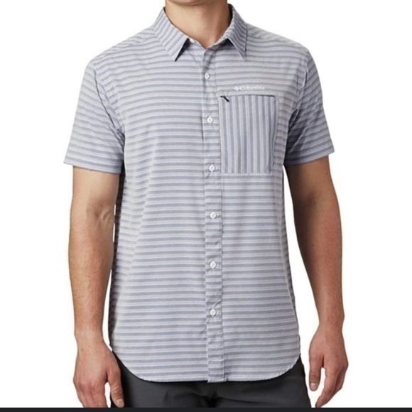 Columbia Twisted Creek II Collegiate Omni-Shade Men Size XXL Gray/White Pocket - Picture 1 of 13